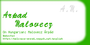 arpad malovecz business card