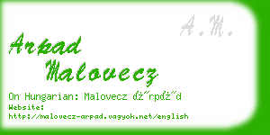 arpad malovecz business card